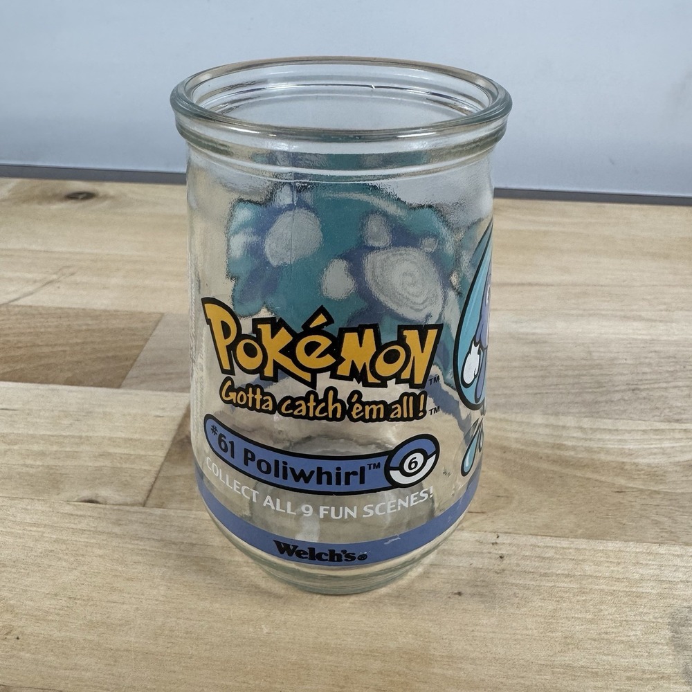 Welch's 1999 Nintendo Pokemon #61 Poliwhirl Jelly Jar 5 oz. Collectible Glass